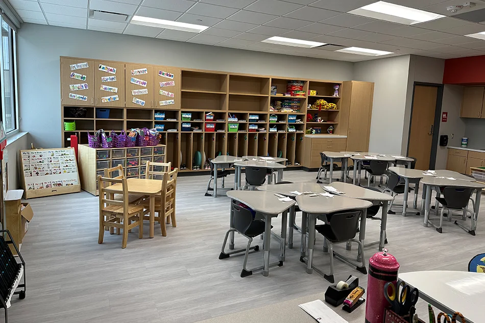 An elementary classroom layout