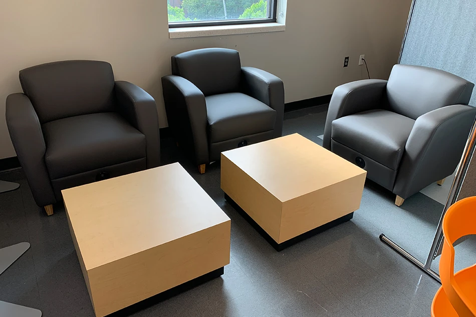 A cluster of student desks